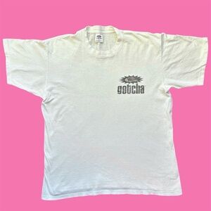 Vintage 90s Gotcha Surfing Single Stitch Graphic Tee White Large